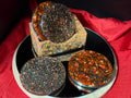 Red&Pink Flaked Handcrafted Resin Coaster Set with Holder (Set of 4)