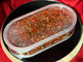 Red&Gold Flaked Oval Resin Decorative Tray