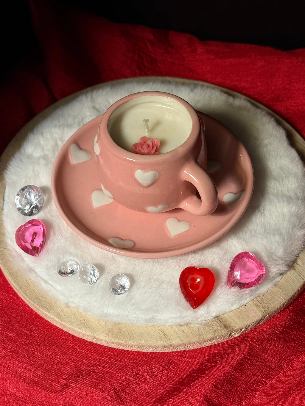 Valentine Espresso Gift Set — Candle + Resin Heart