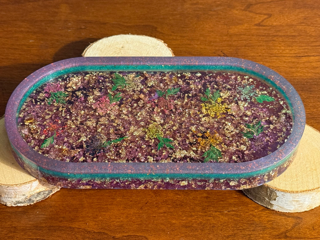 Spring Layered Floral Oval Resin Decorative Tray (Copy) (Copy)
