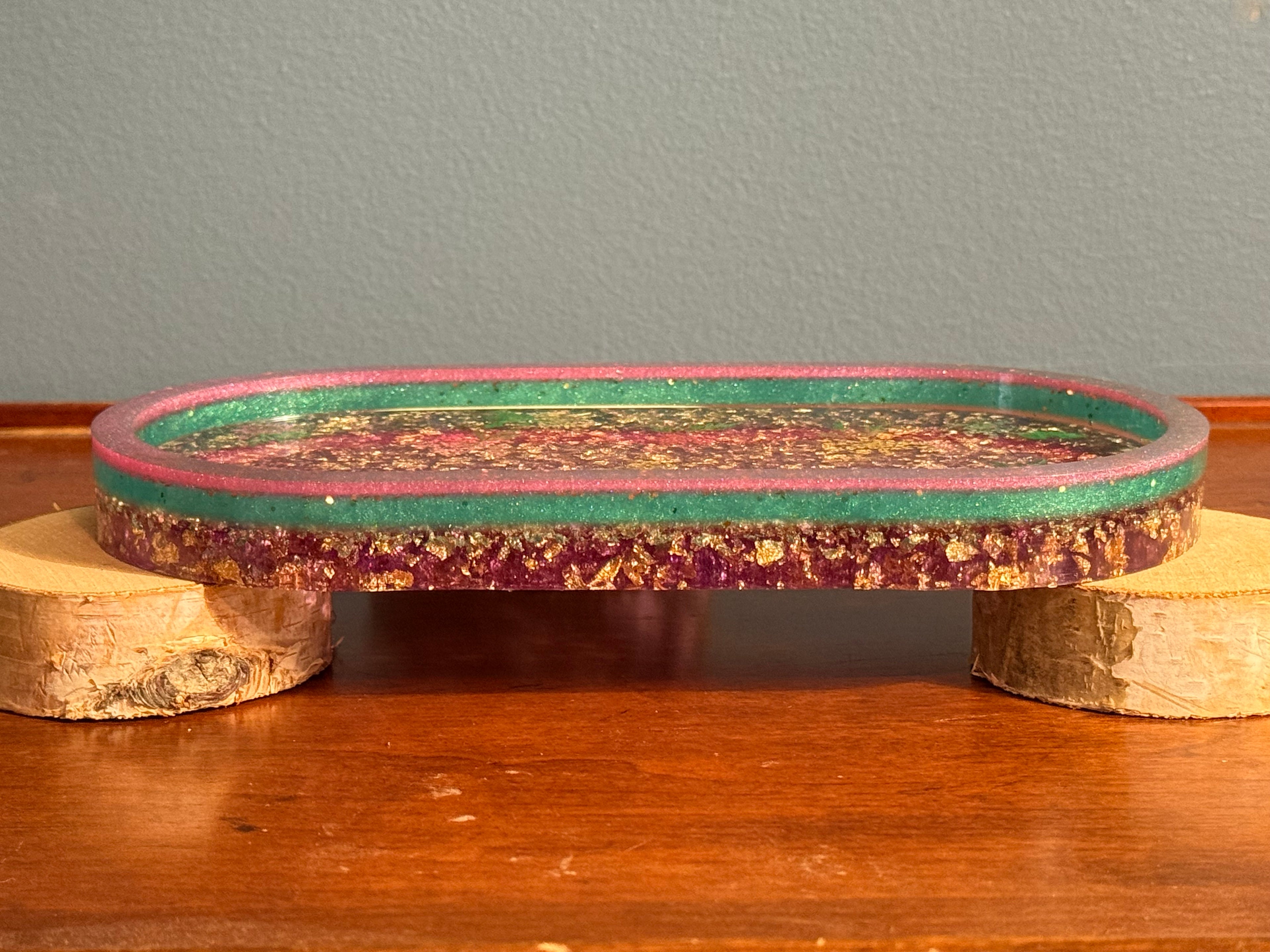 Spring Layered Floral Oval Resin Decorative Tray (Copy) (Copy)