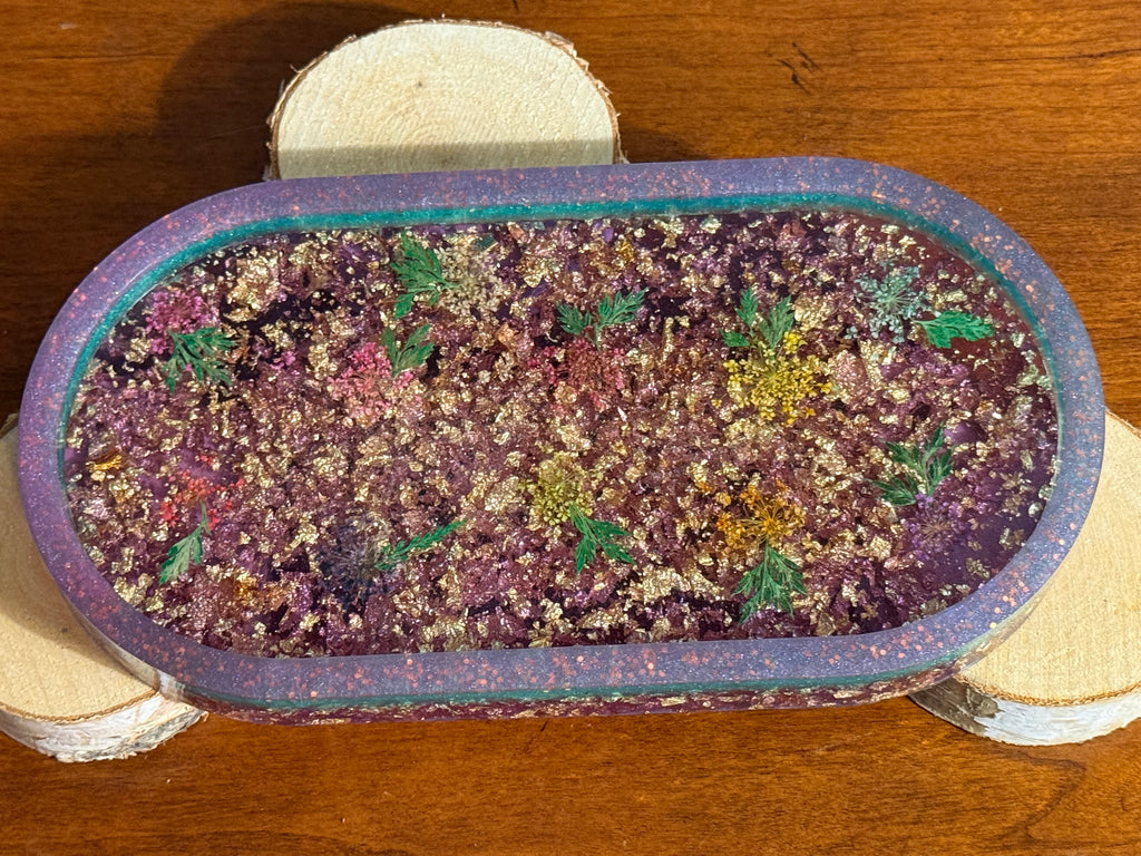 Spring Layered Floral Oval Resin Decorative Tray (Copy) (Copy)