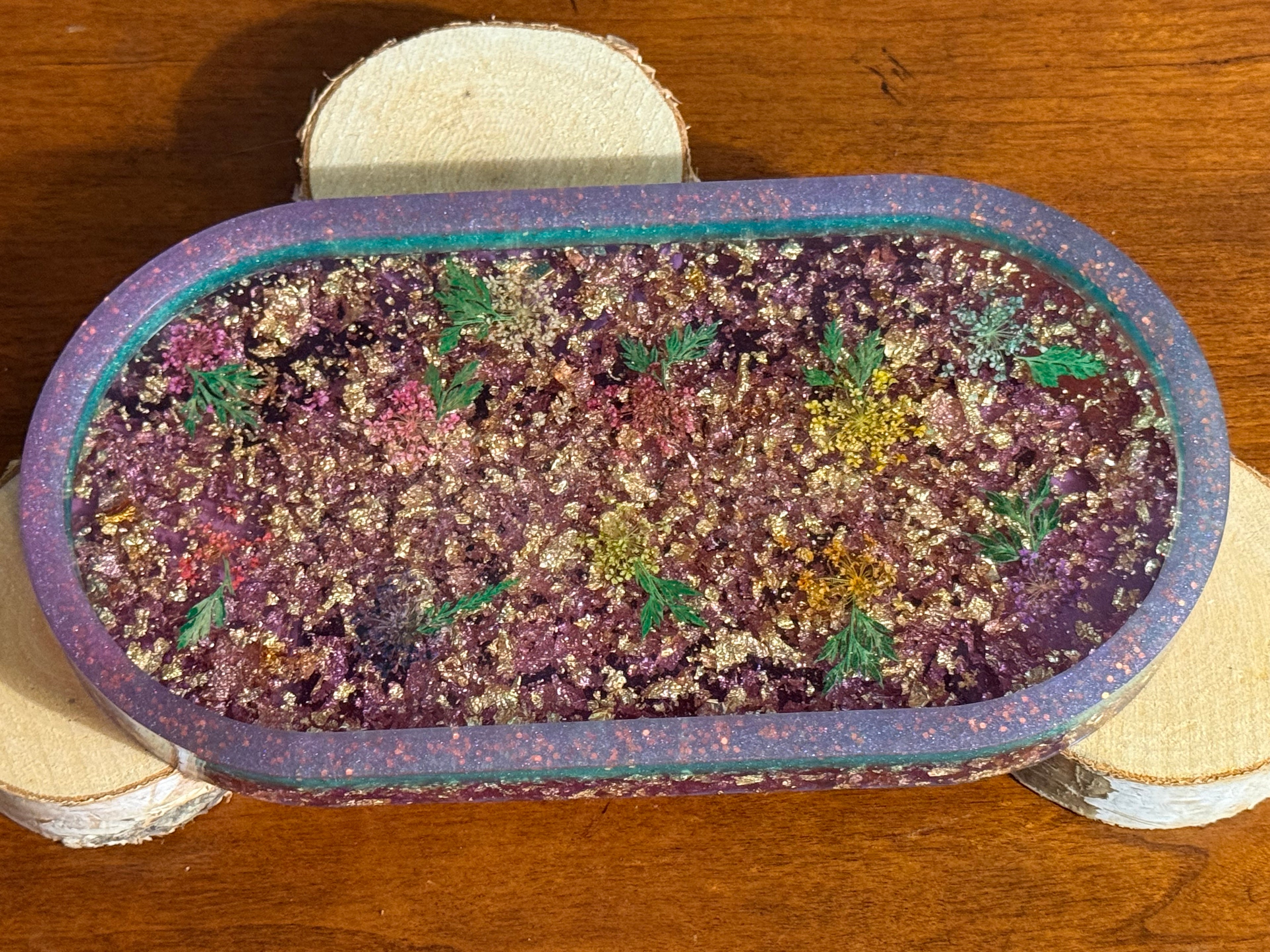 Spring Layered Floral Oval Resin Decorative Tray (Copy) (Copy)