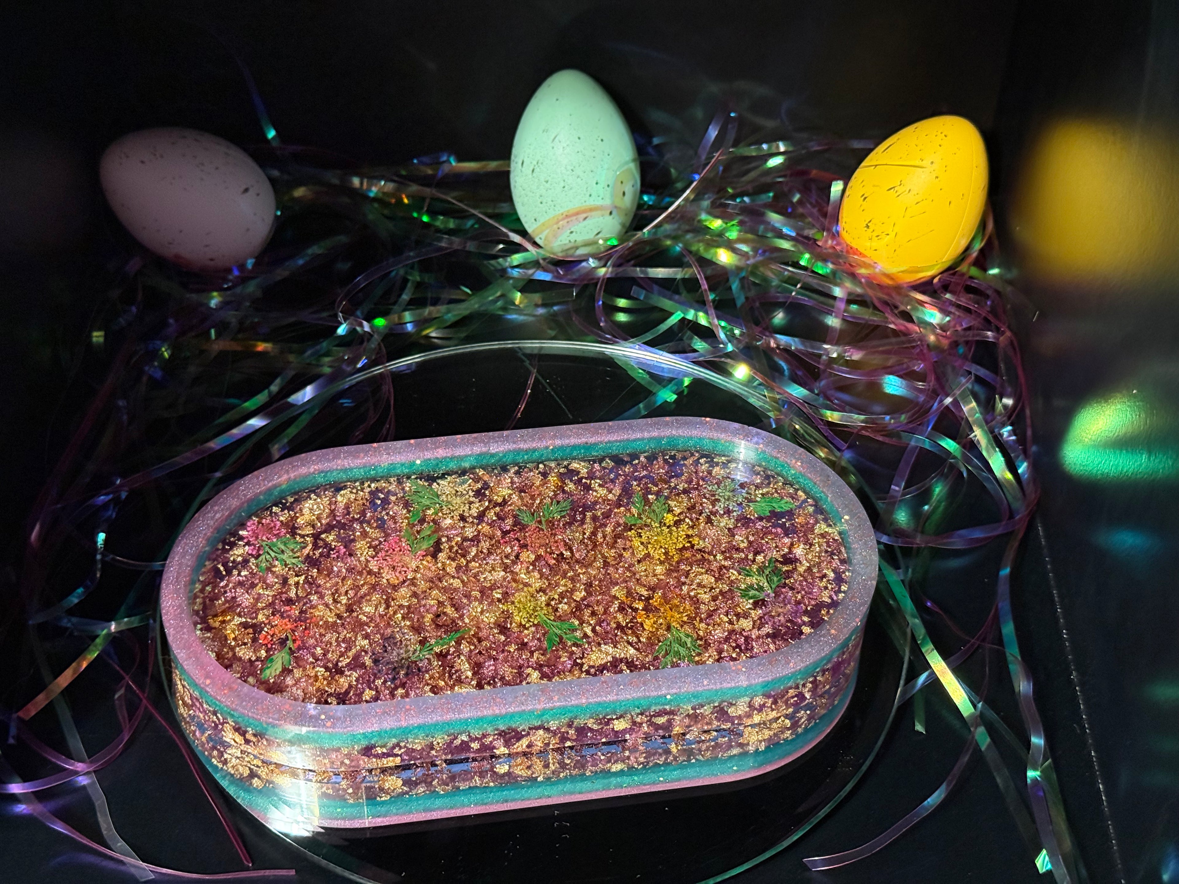 Spring Layered Floral Oval Resin Decorative Tray (Copy) (Copy)