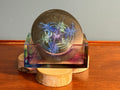 Black Rainbow Blooms Handcrafted Resin Coaster Set with Holder (Set of 4)