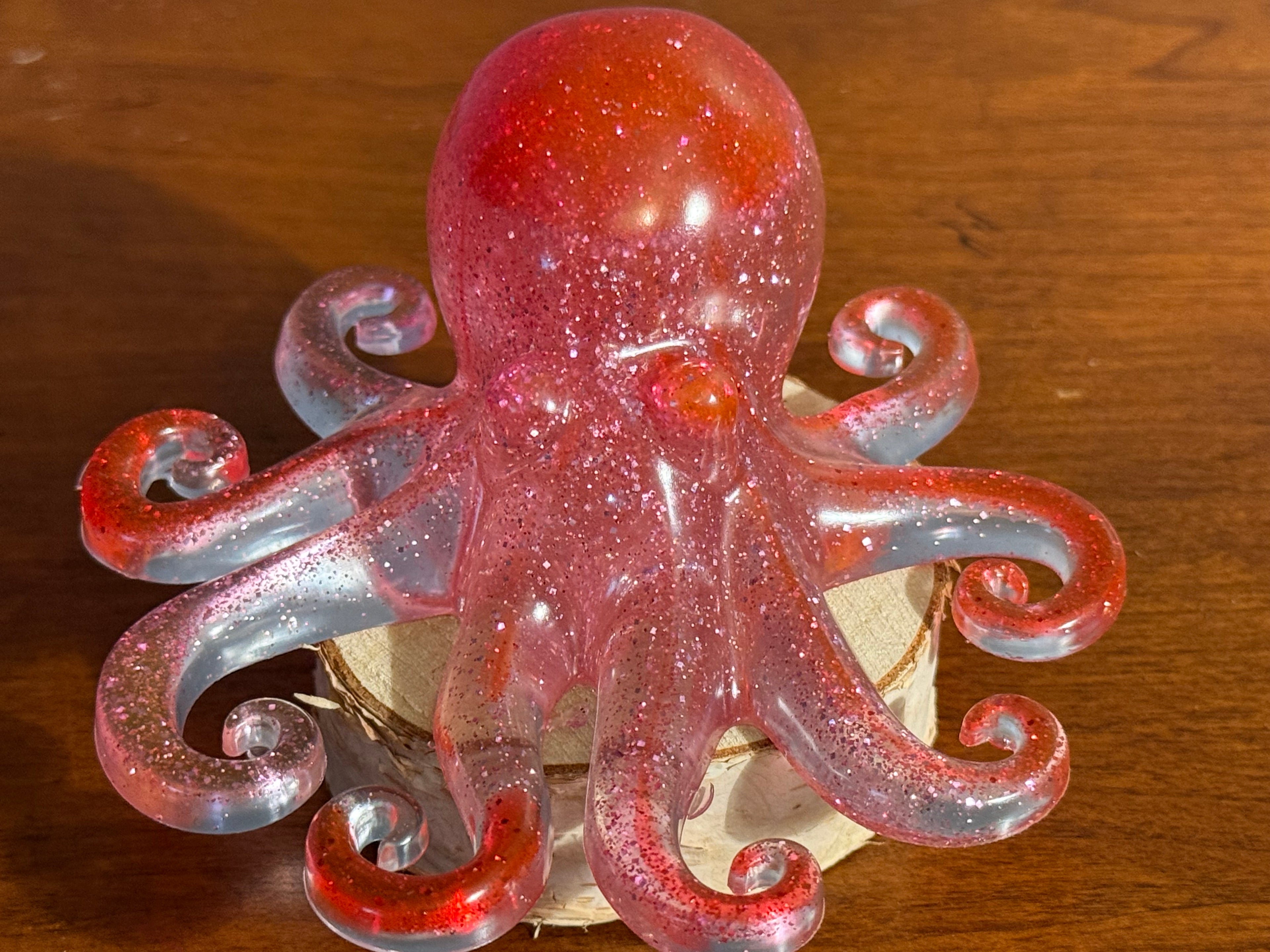 Sparkly Red Resin Octopus