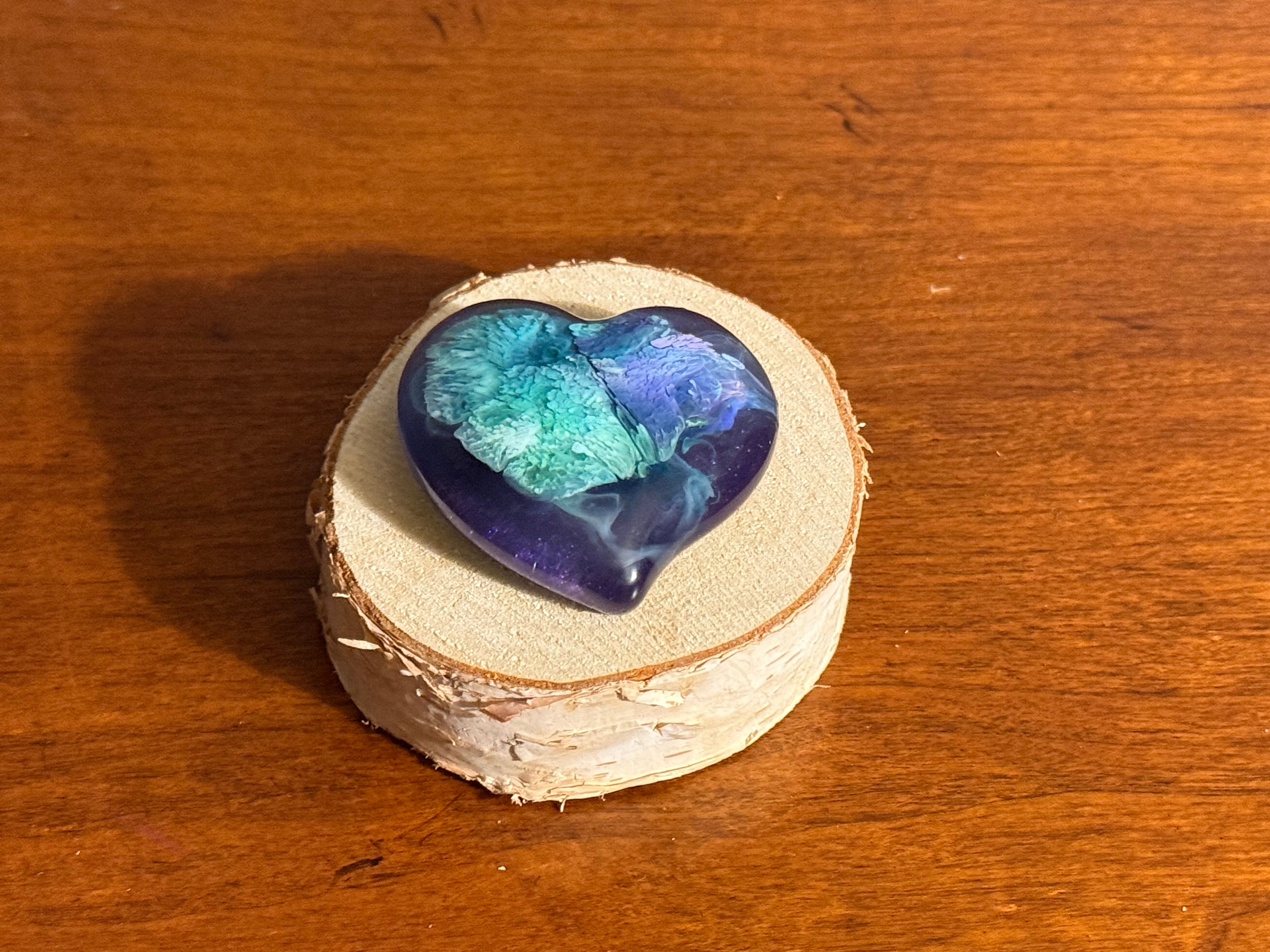 Purple Green Smudge Pocket Hug Heart