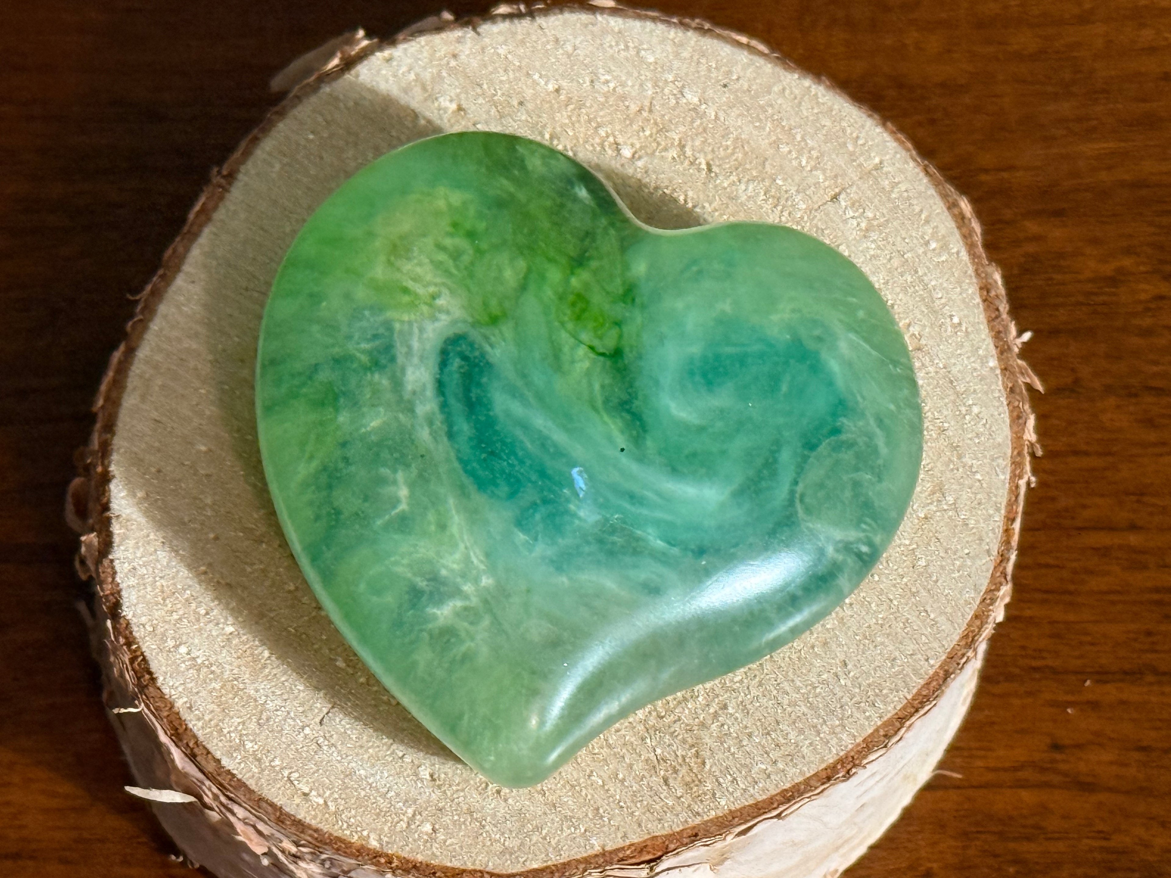 Light Green Swirl Pocket Hug Heart
