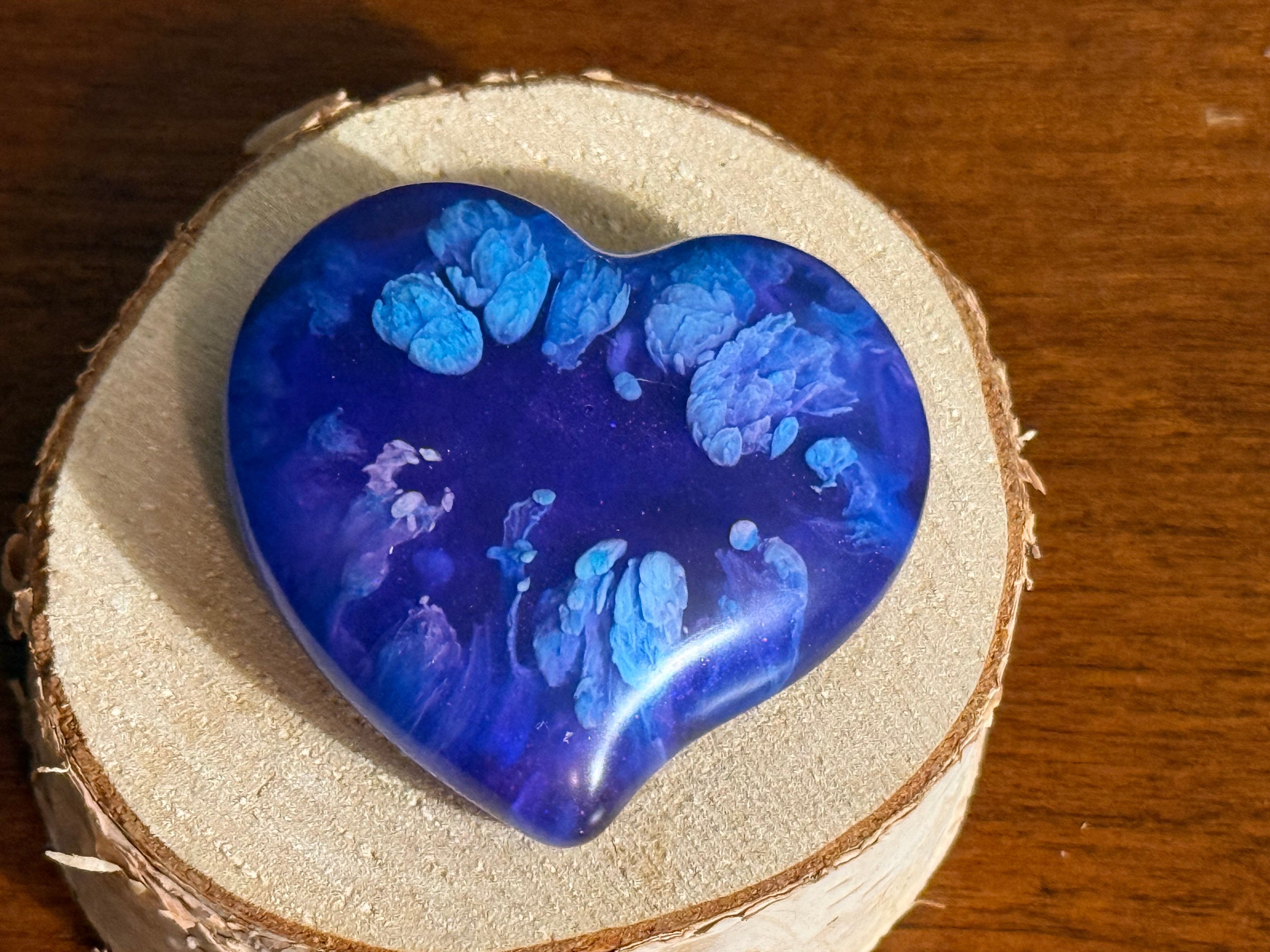 Purple Blue Smudge Pocket Hug Heart