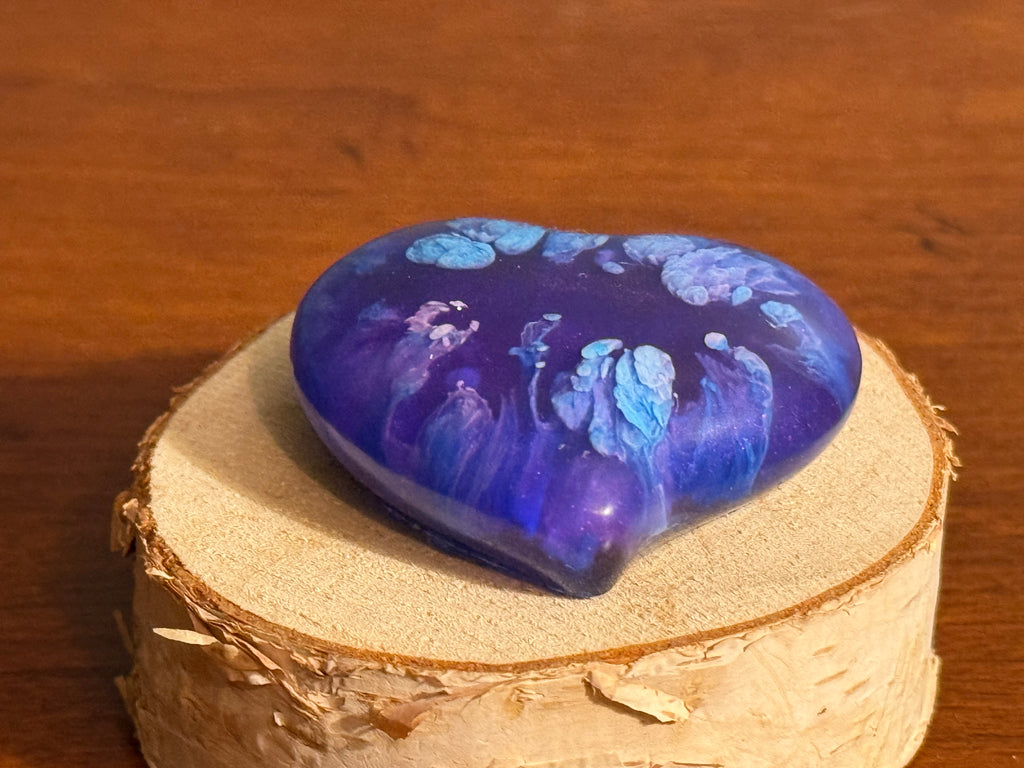 Purple Blue Smudge Pocket Hug Heart