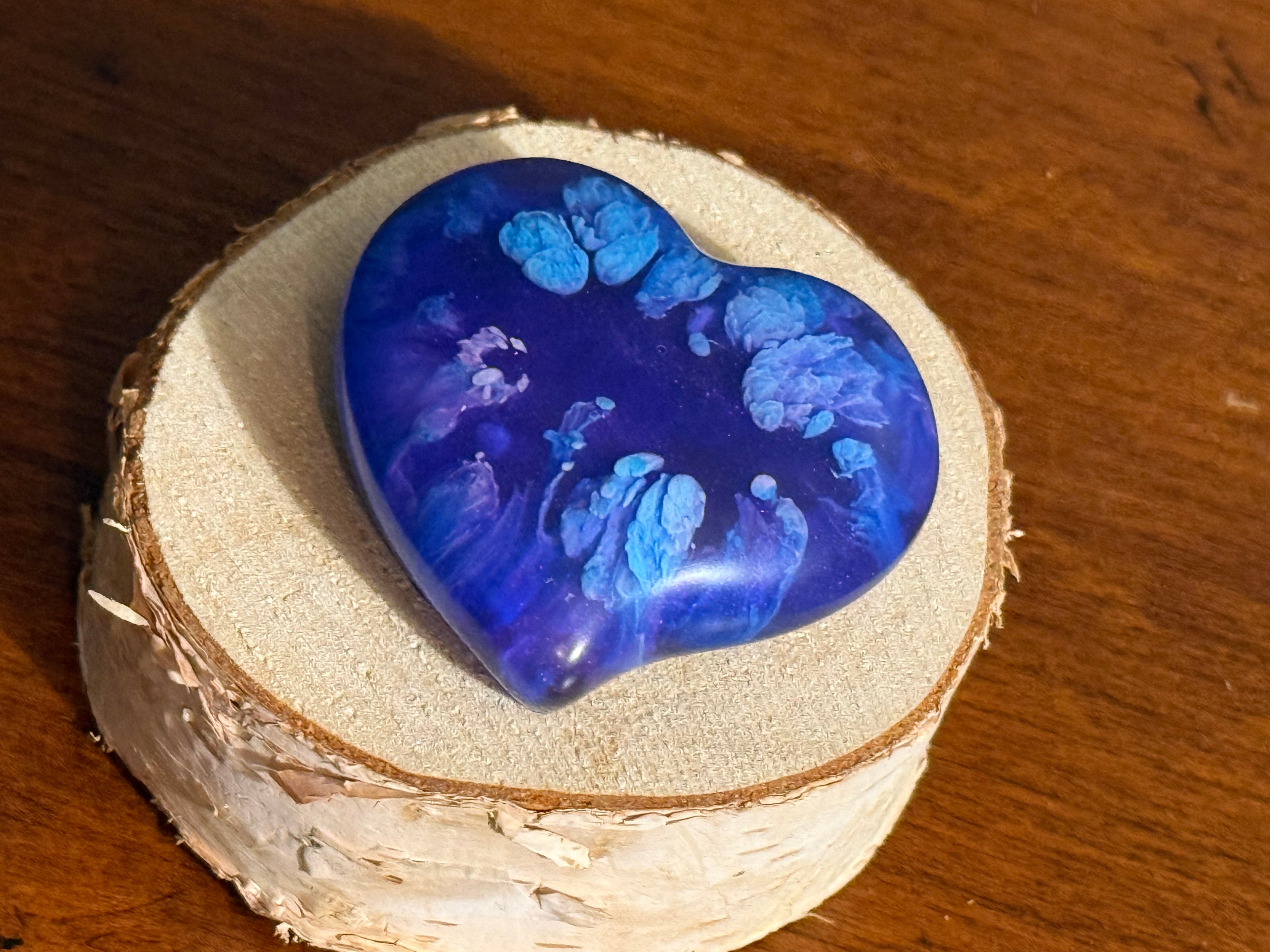 Purple Blue Smudge Pocket Hug Heart