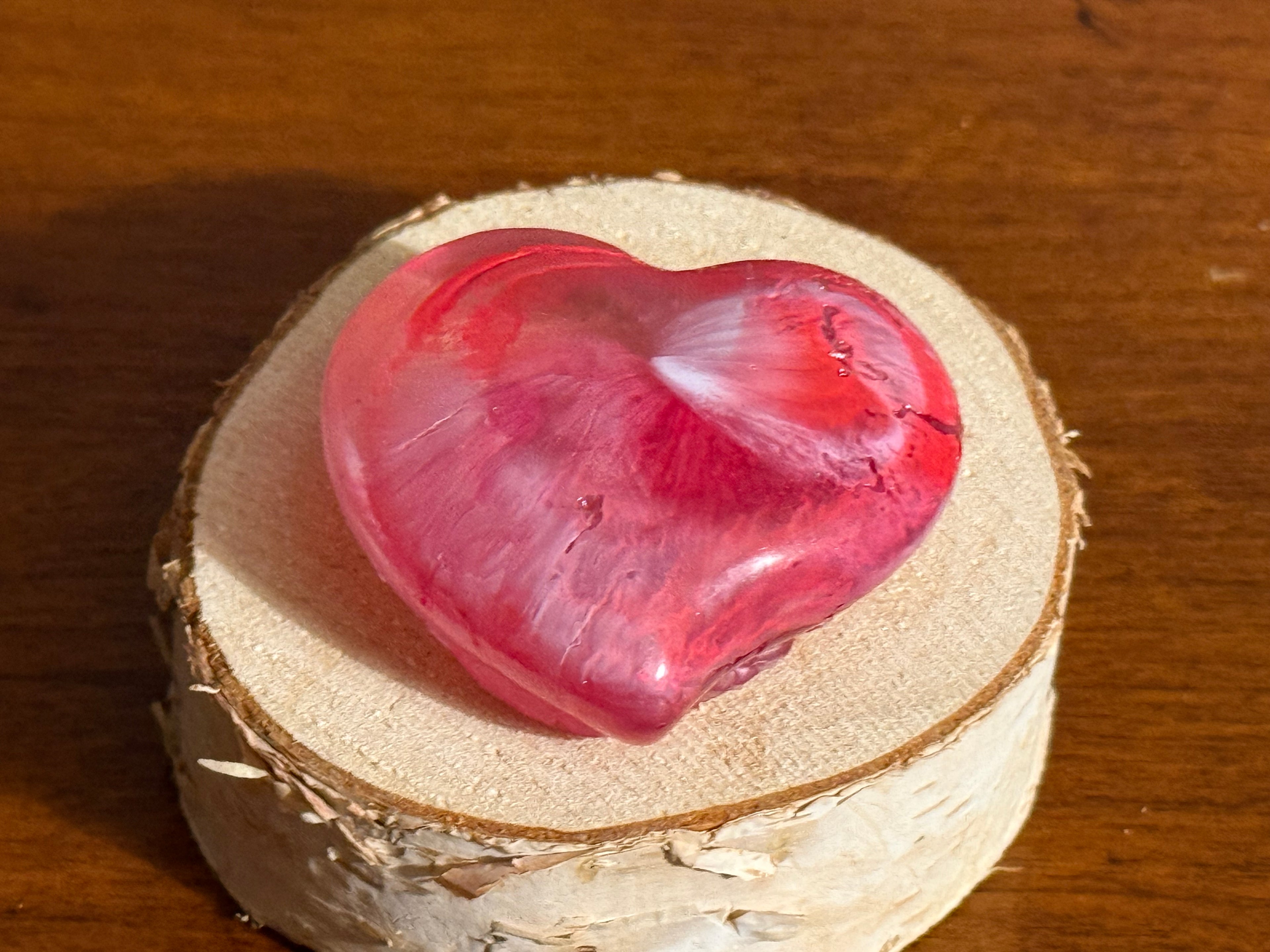 Cracked Pink Ink Pocket Hug Heart