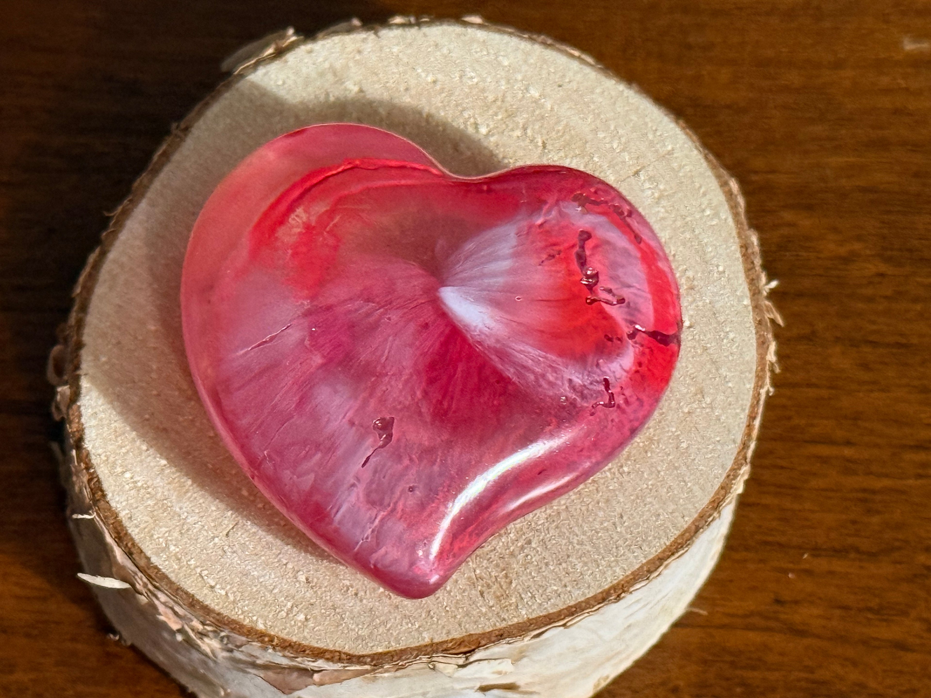Cracked Pink Ink Pocket Hug Heart