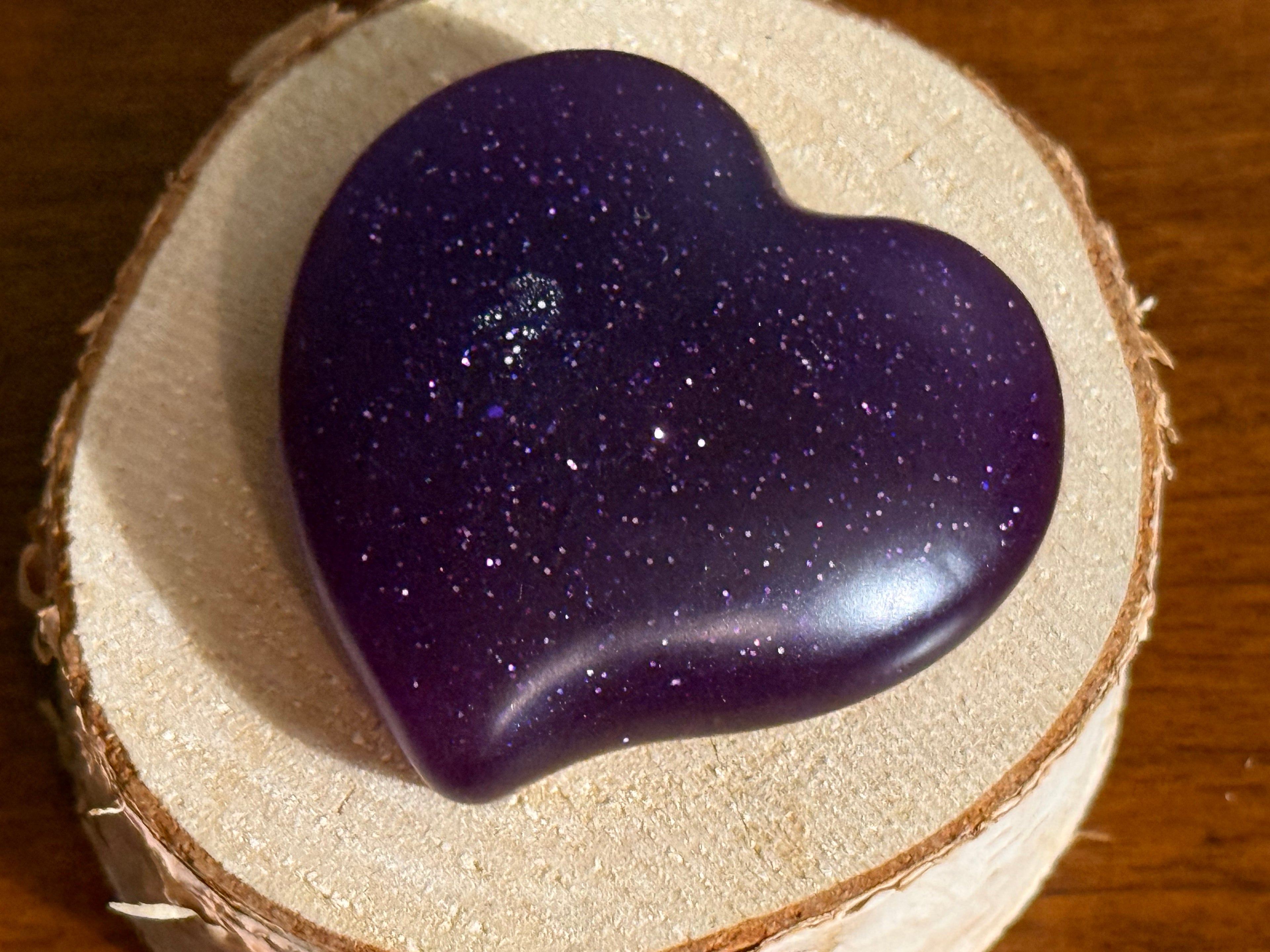Purple Glitter Pocket Hug Heart