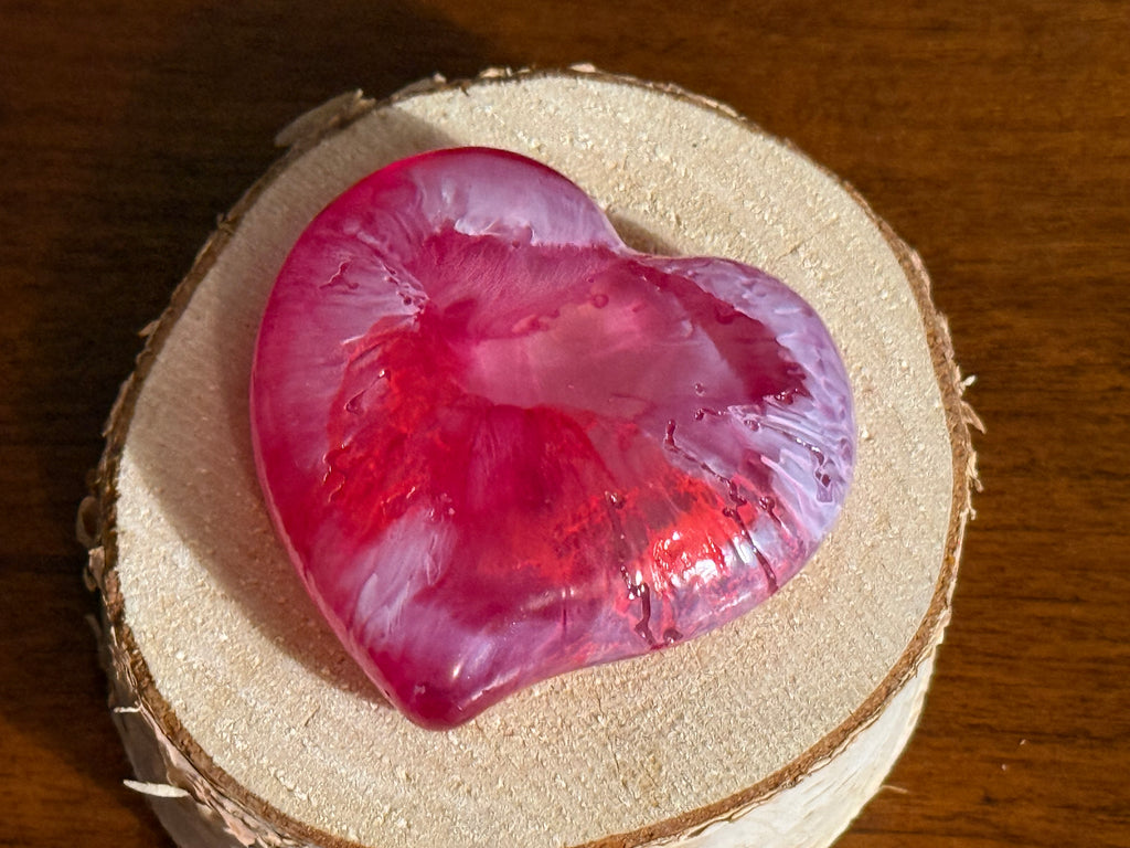 Pink & White Ink Spread Pocket Hug Heart