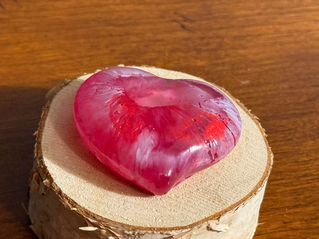 Pink & White Ink Spread Pocket Hug Heart