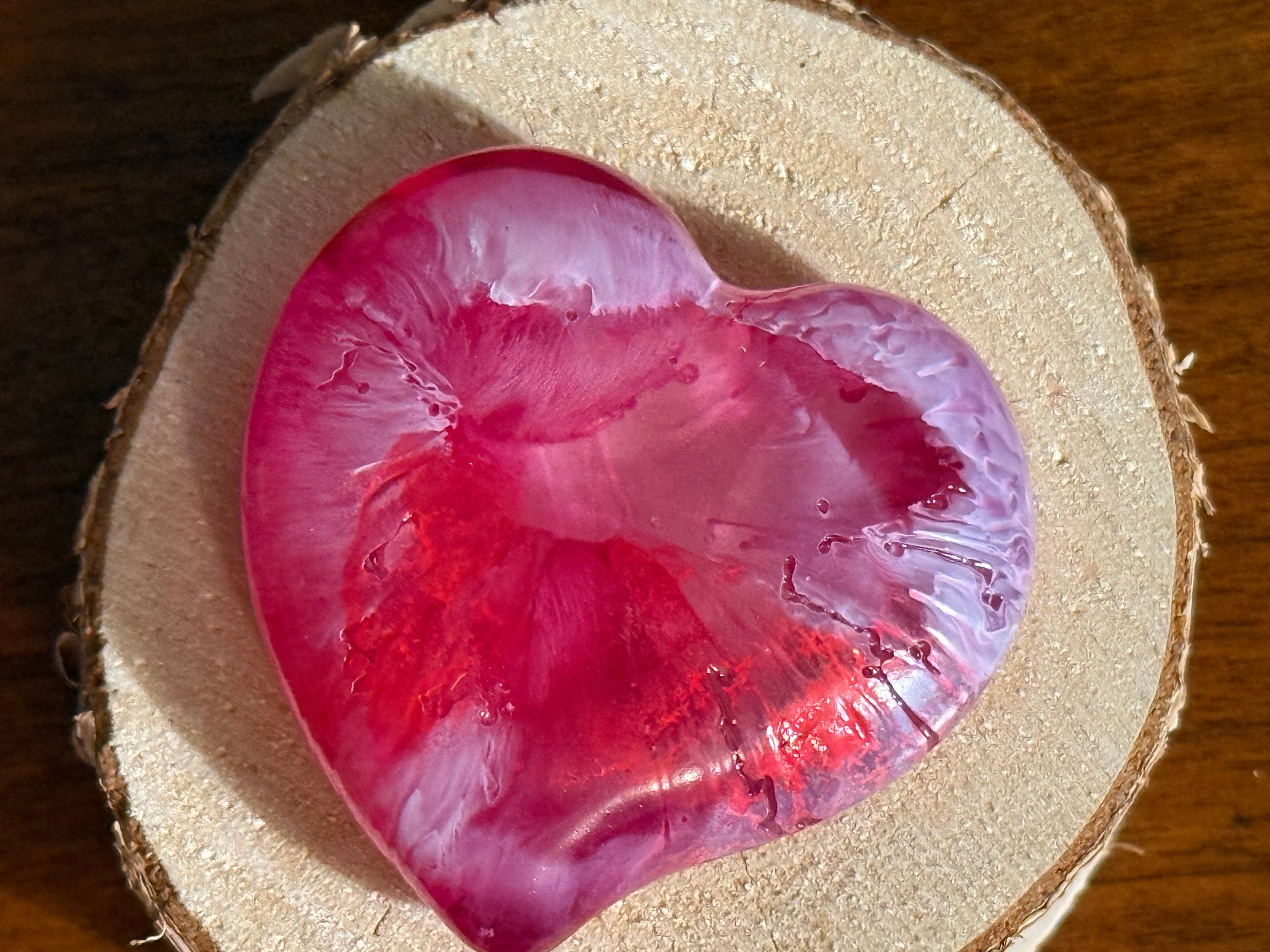 Pink & White Ink Spread Pocket Hug Heart