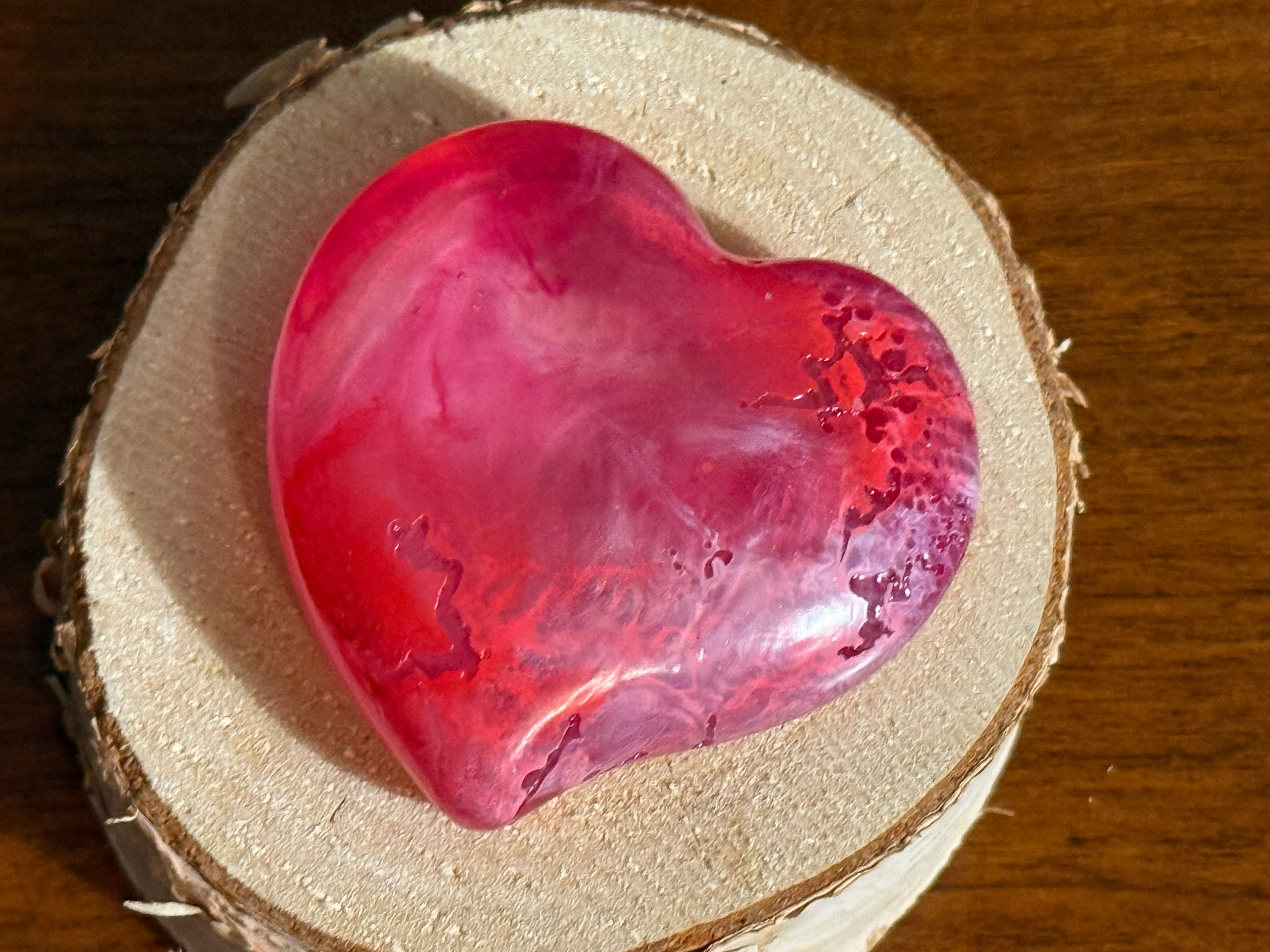 Pink & Red Ink Spread Pocket Hug Heart