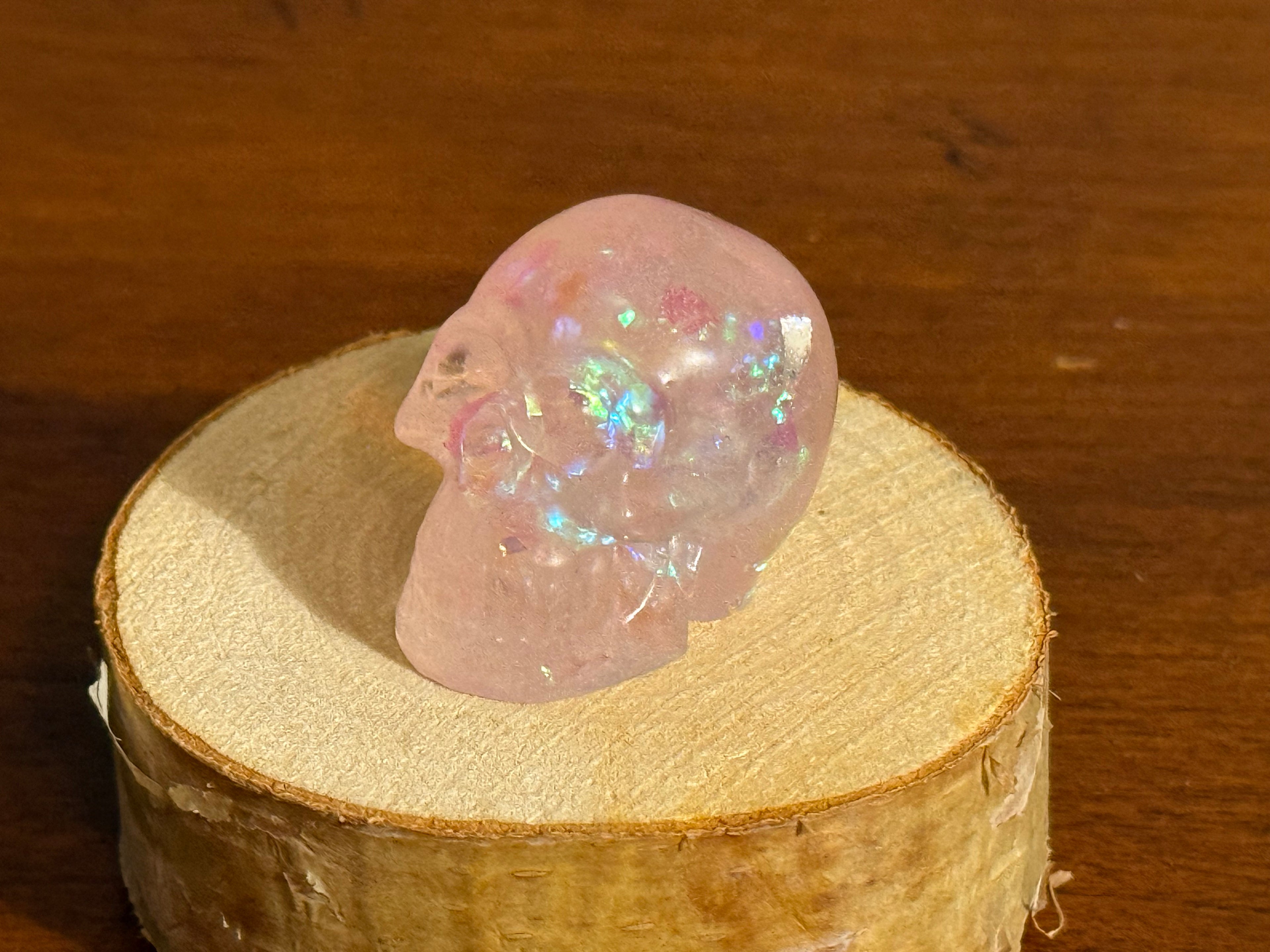 Fancy Iridescent Resin Mini Skull