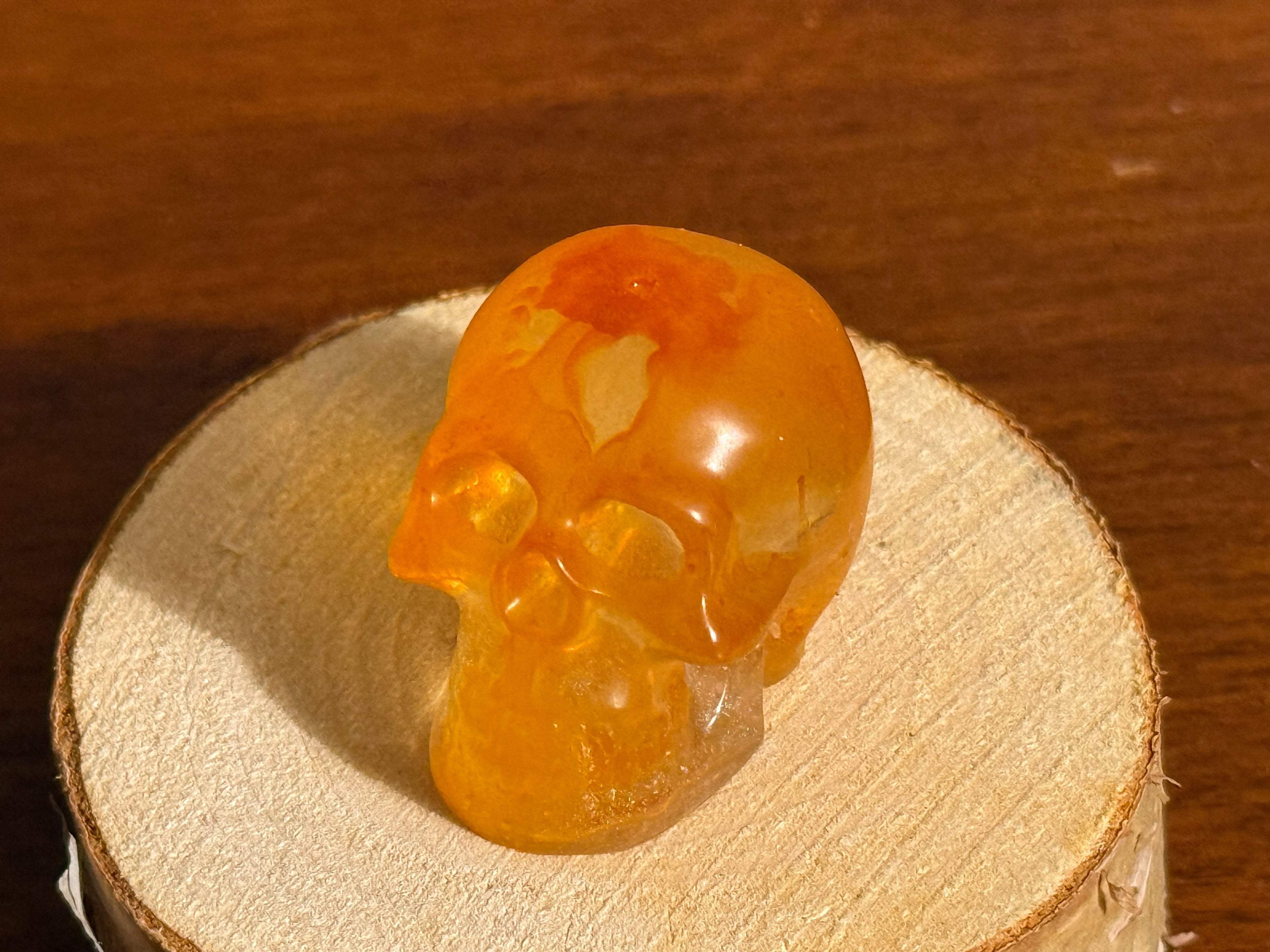 Orange Sunshine Resin Mini Skull