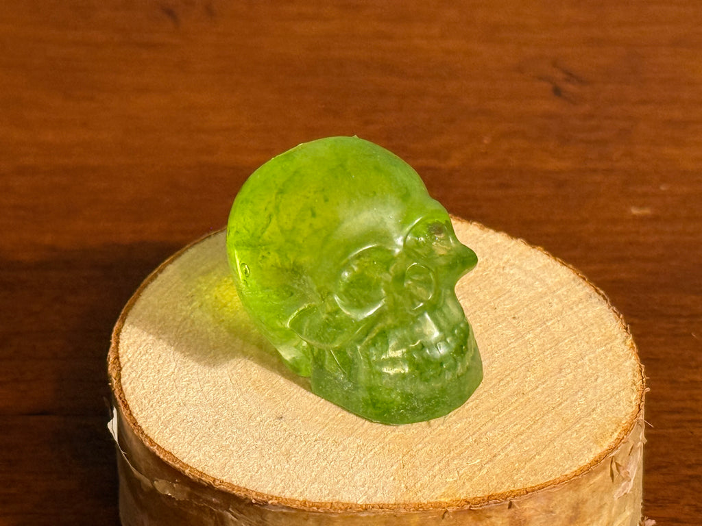 Lime Green Resin Mini Skull