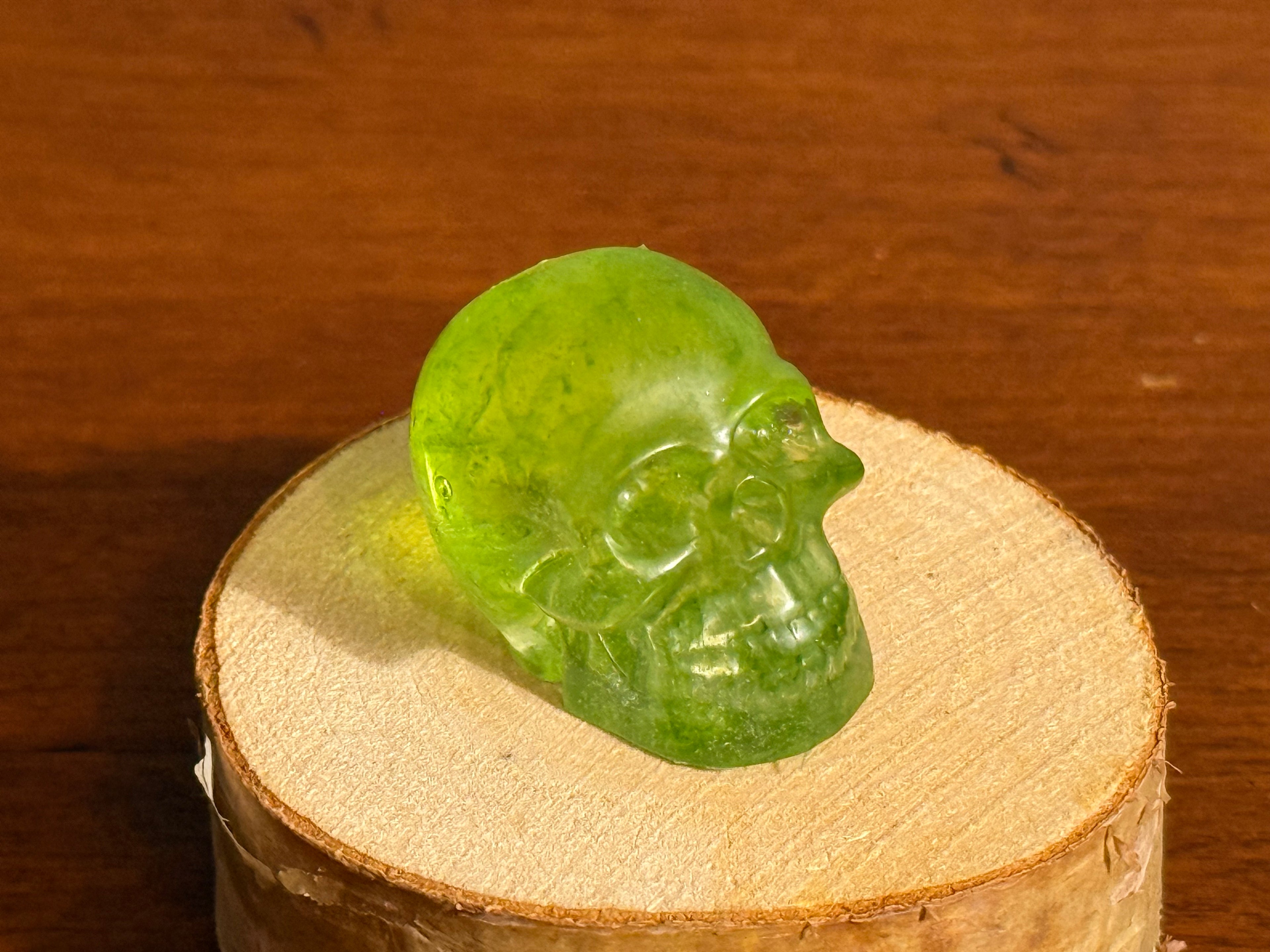 Lime Green Resin Mini Skull