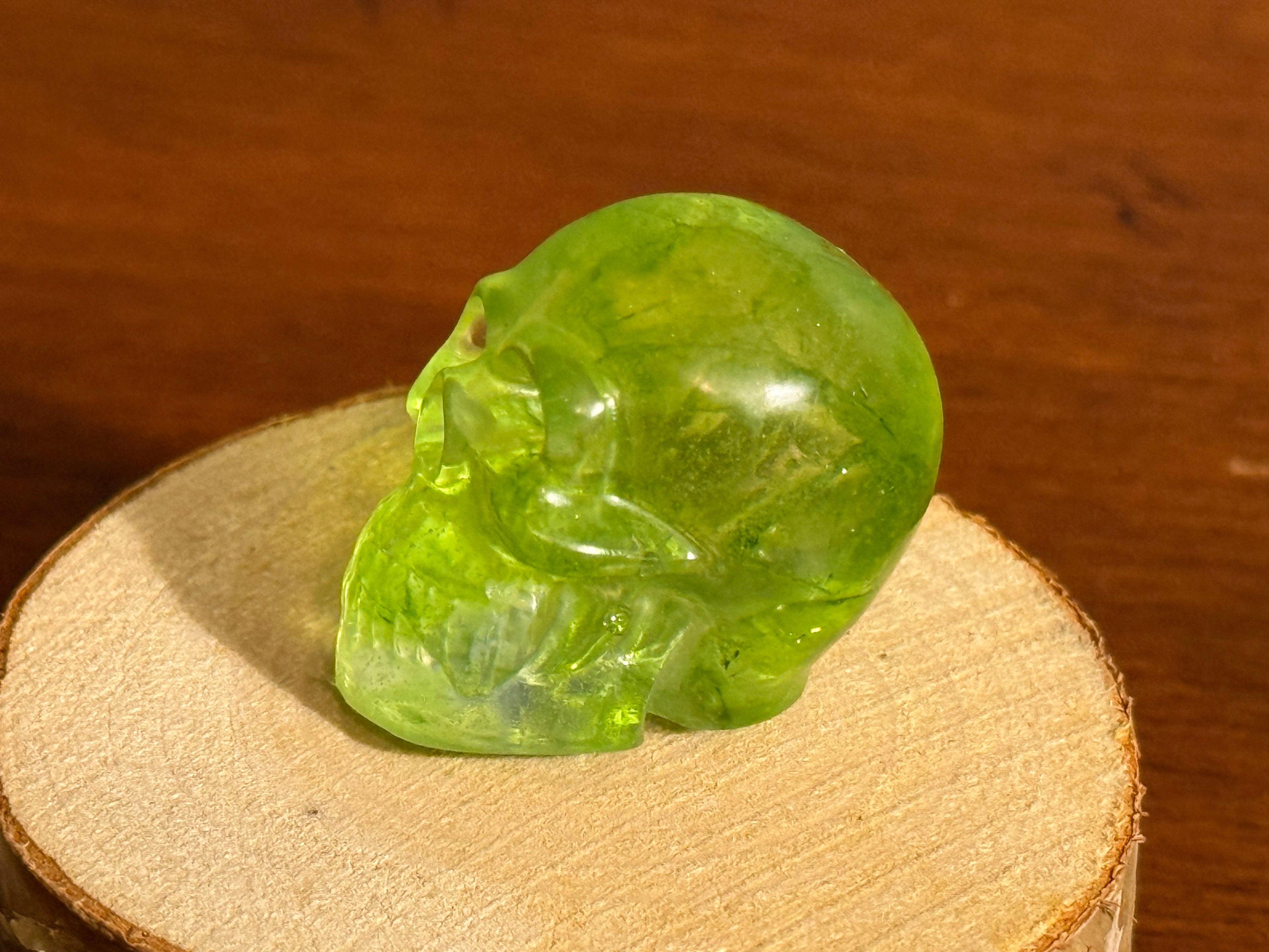 Lime Green Resin Mini Skull