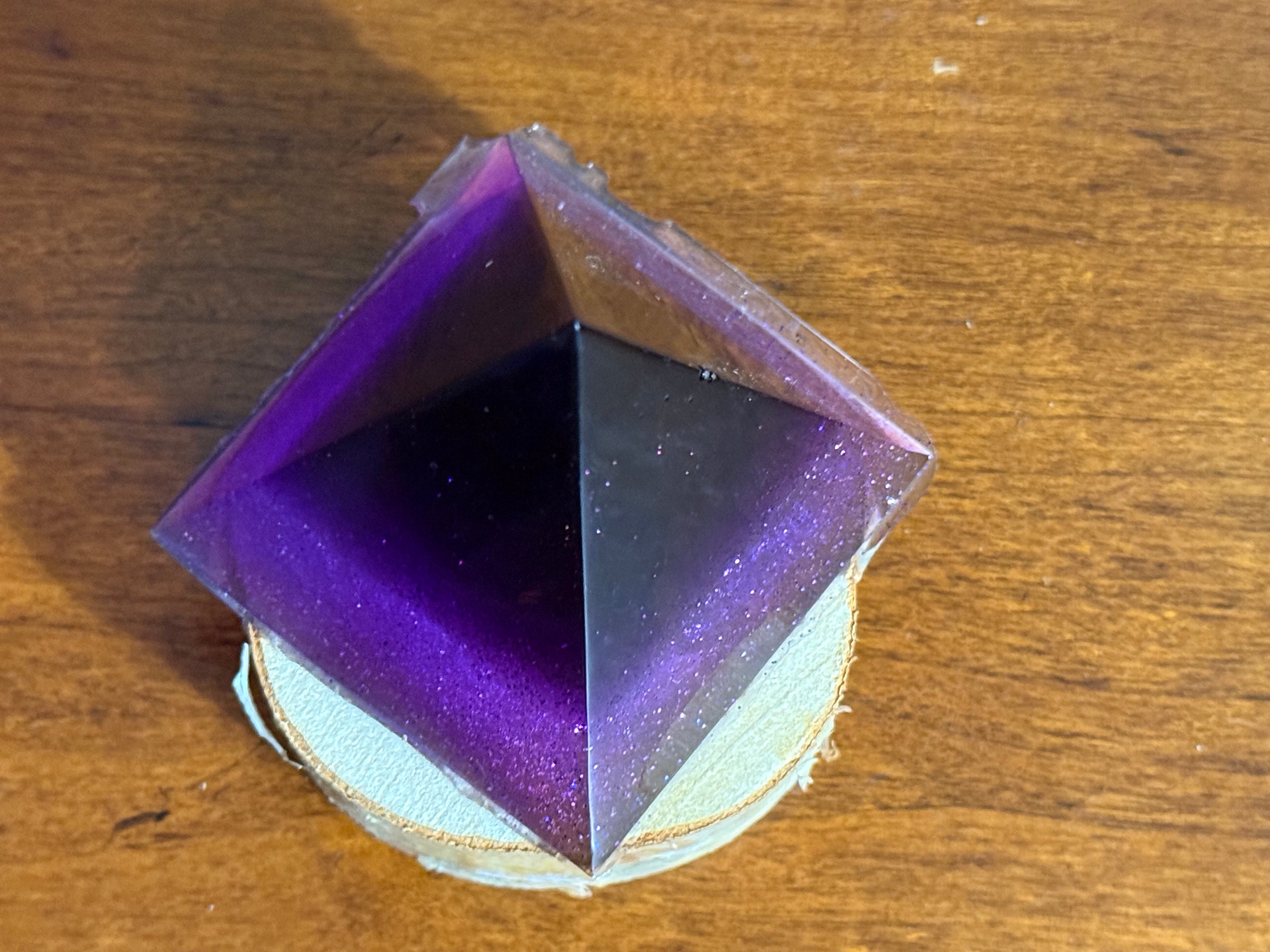 Purple Layered Resin Pyramid Decor