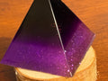 Purple Layered Resin Pyramid Decor