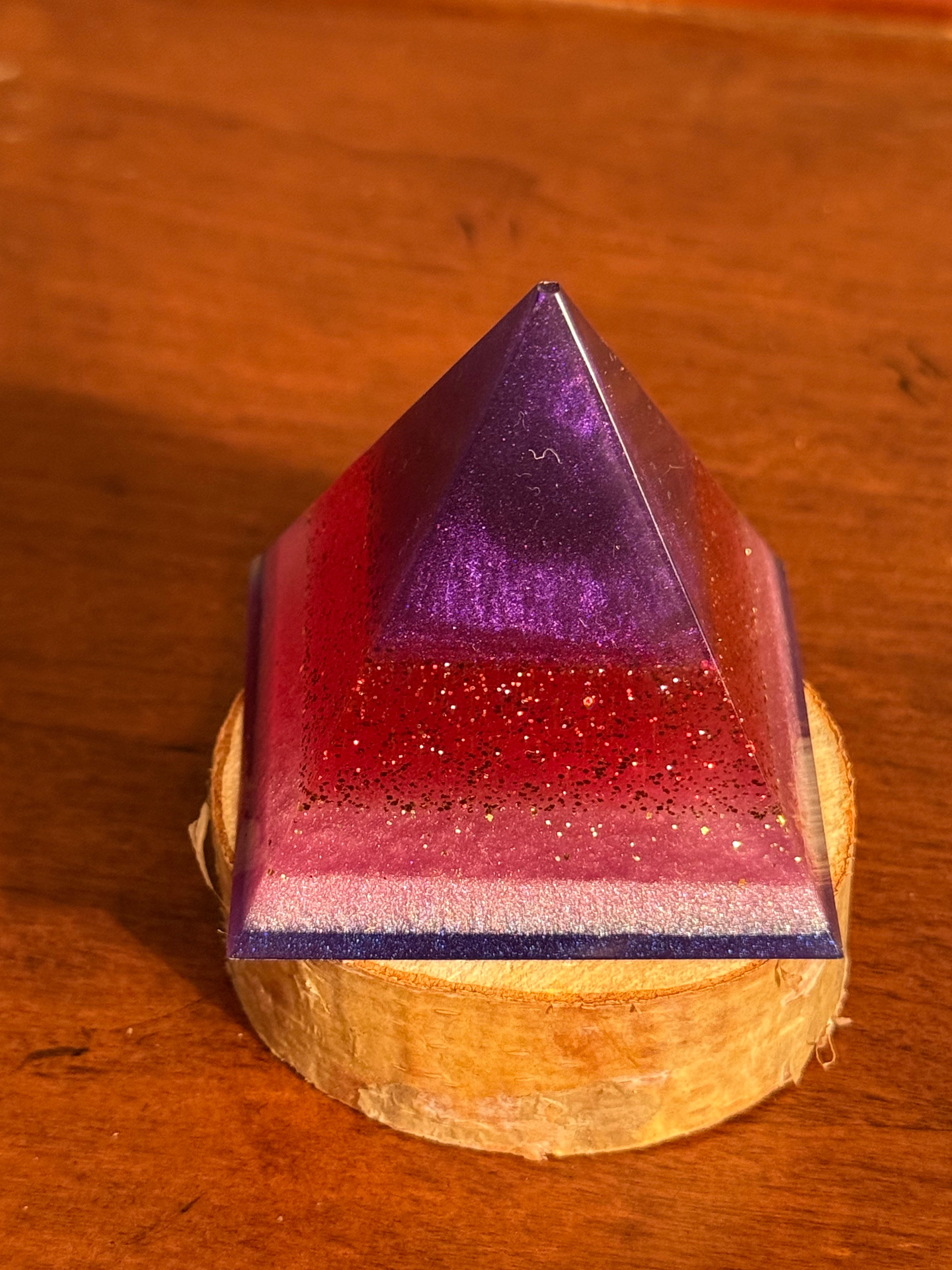 Girly Layered Handcrafted Resin Pyramid Decor