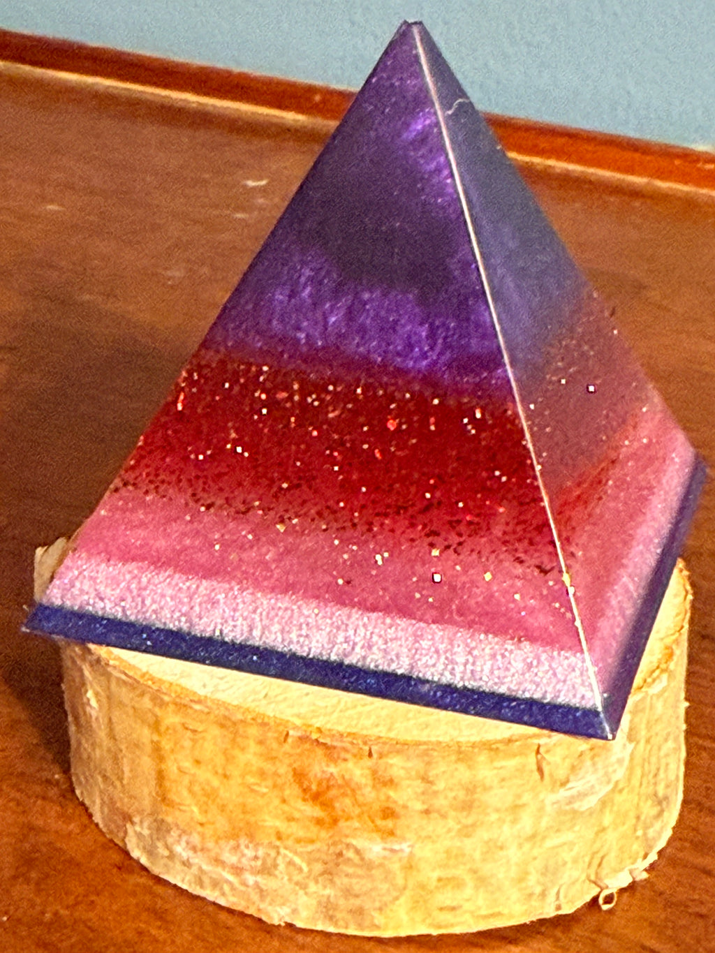 Girly Layered Handcrafted Resin Pyramid Decor