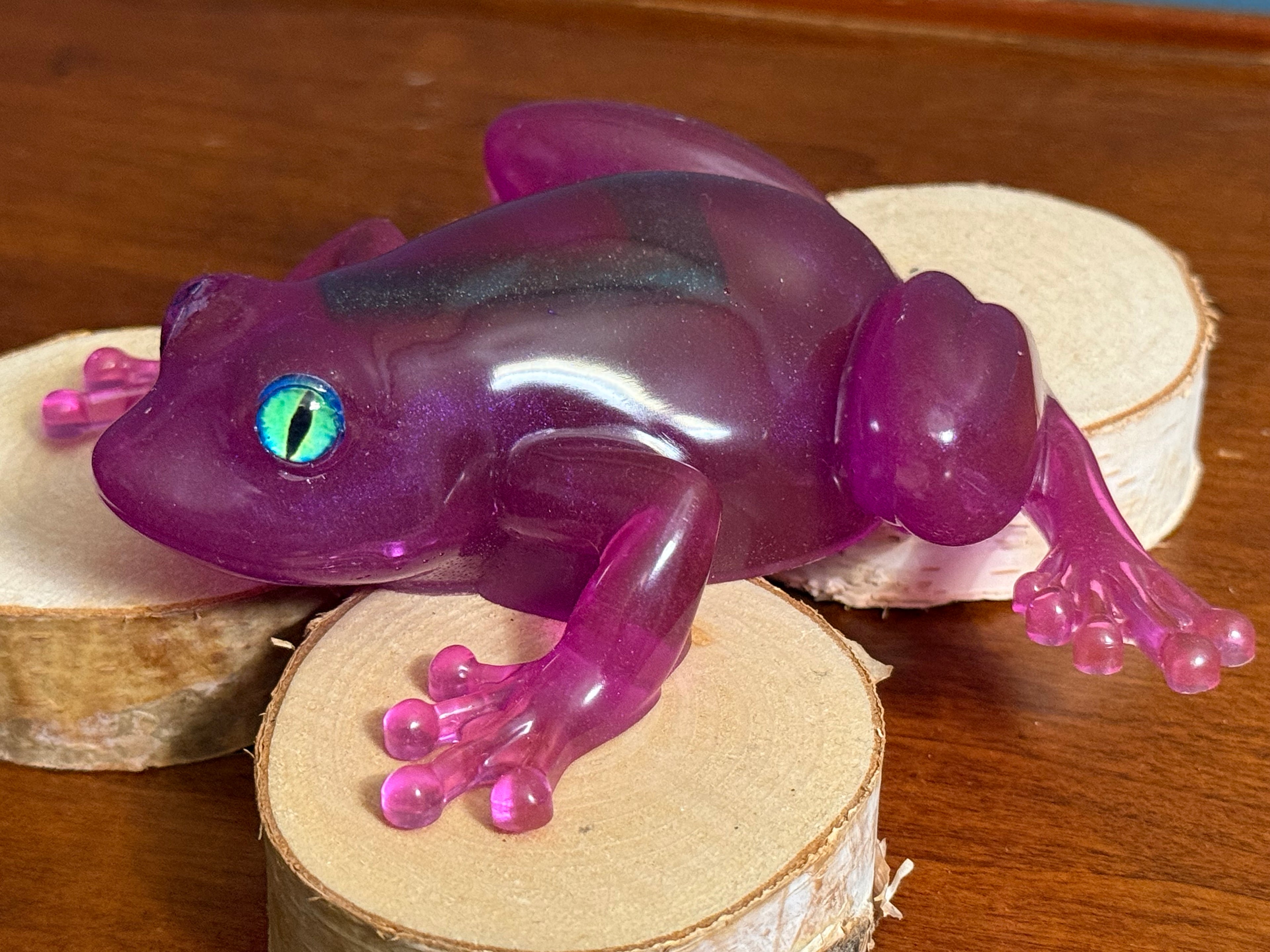 Dark Pink Embedded L Resin Frog