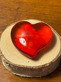 Shiny Red Swirl Pocket Hug Heart - Resin Keepsake
