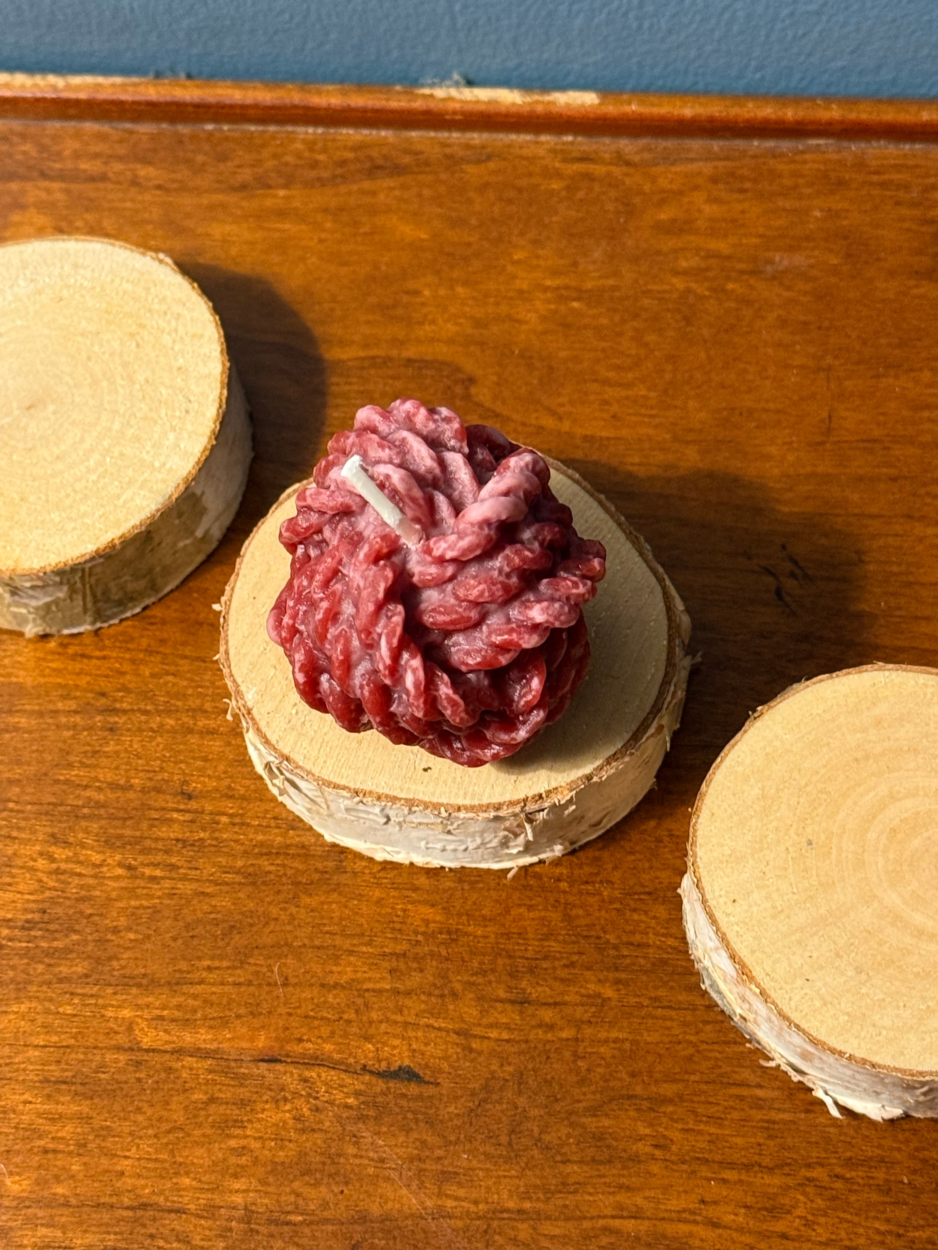 Harvest Plum Apple Pie Rope Shaped Candle — Handmade Soy Wax